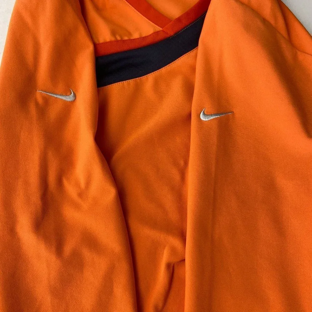 Nike Dri-FIT Orange Black Women Athletic Runner Shirt 3/4 Sleeve Performance Tee - Picture 8 of 10